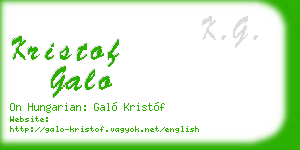 kristof galo business card